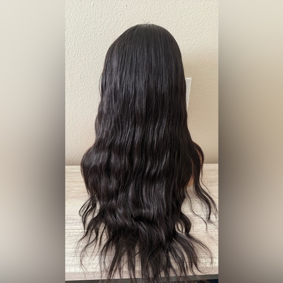 Long Wavy human hair, dark natural brown human hair, 26 inch Wig 13 x 4 part - Picture 5 of 5